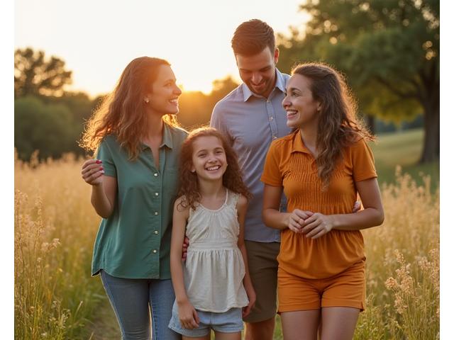 An Austin family enjoying a device-free activity outdoors, illustrating healthy digital boundaries and quality time.