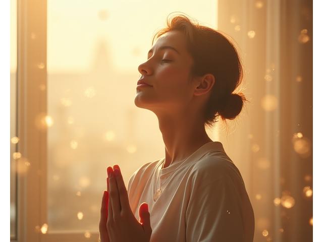 Person meditating with digital elements gracefully fading around them, symbolizing protection of mental health from digital overwhelm.