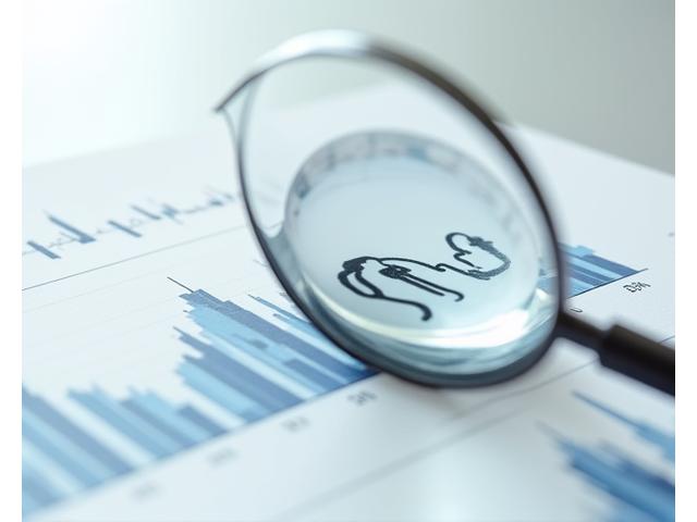 Magnifying glass over a graph, symbolizing evidence-based research.